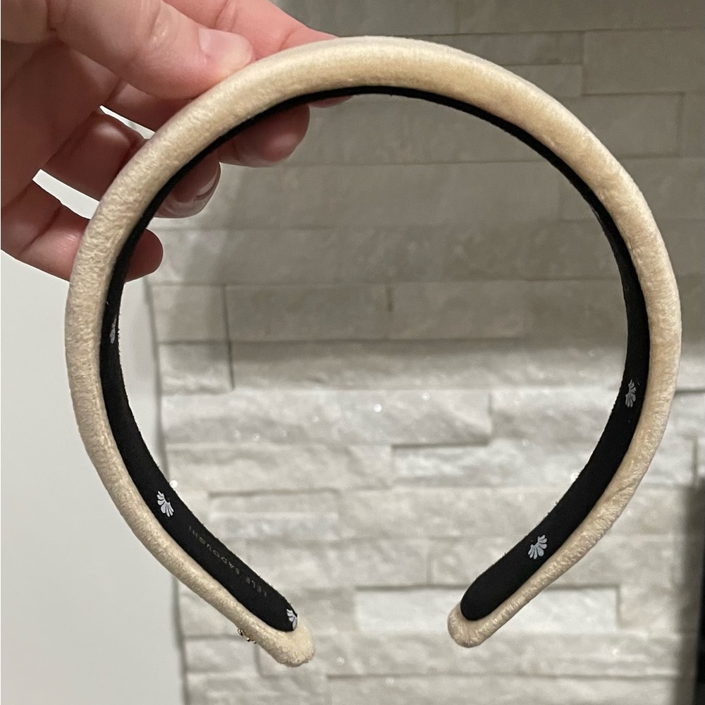 Lele Sadoughi Latte Velvet Gigi headband